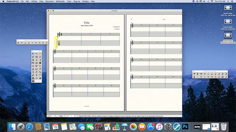 Finale Document with Instrument Information